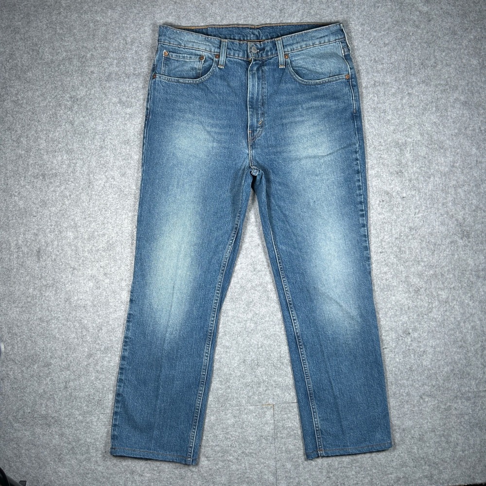 Levi's 516 Denim Jeans Mens 36x30 Blue Straight Leg Stretch Casual Workwear